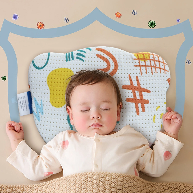 Populares Roupa Skin-Friendly bebê recém-nascido dormir travesseiro apoio cervical de espuma de memória travesseiro para o formato da cabeça