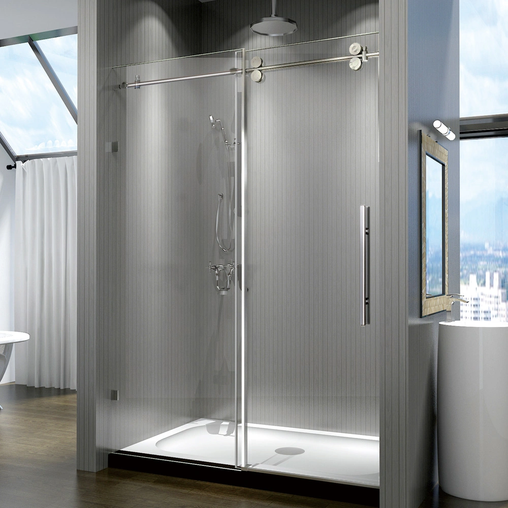 Porta de chuveiro deslizante com material de aço inoxidável 304 para os EUA Chuveiro Enclosure tela quarto banheiro chuveiro cabine cubículo sanitário Ware