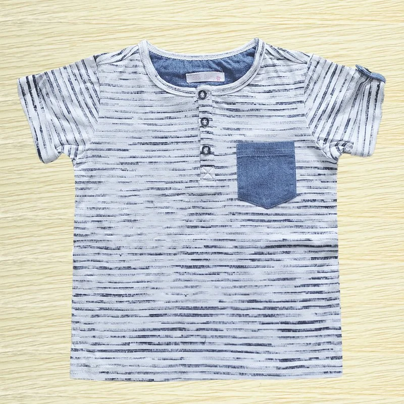 Boys T-Shirts 2022 New Children&prime; S Striped T-Shirts Baby Shirts Short Sleeves Sweater Cotton Short Sleeves
