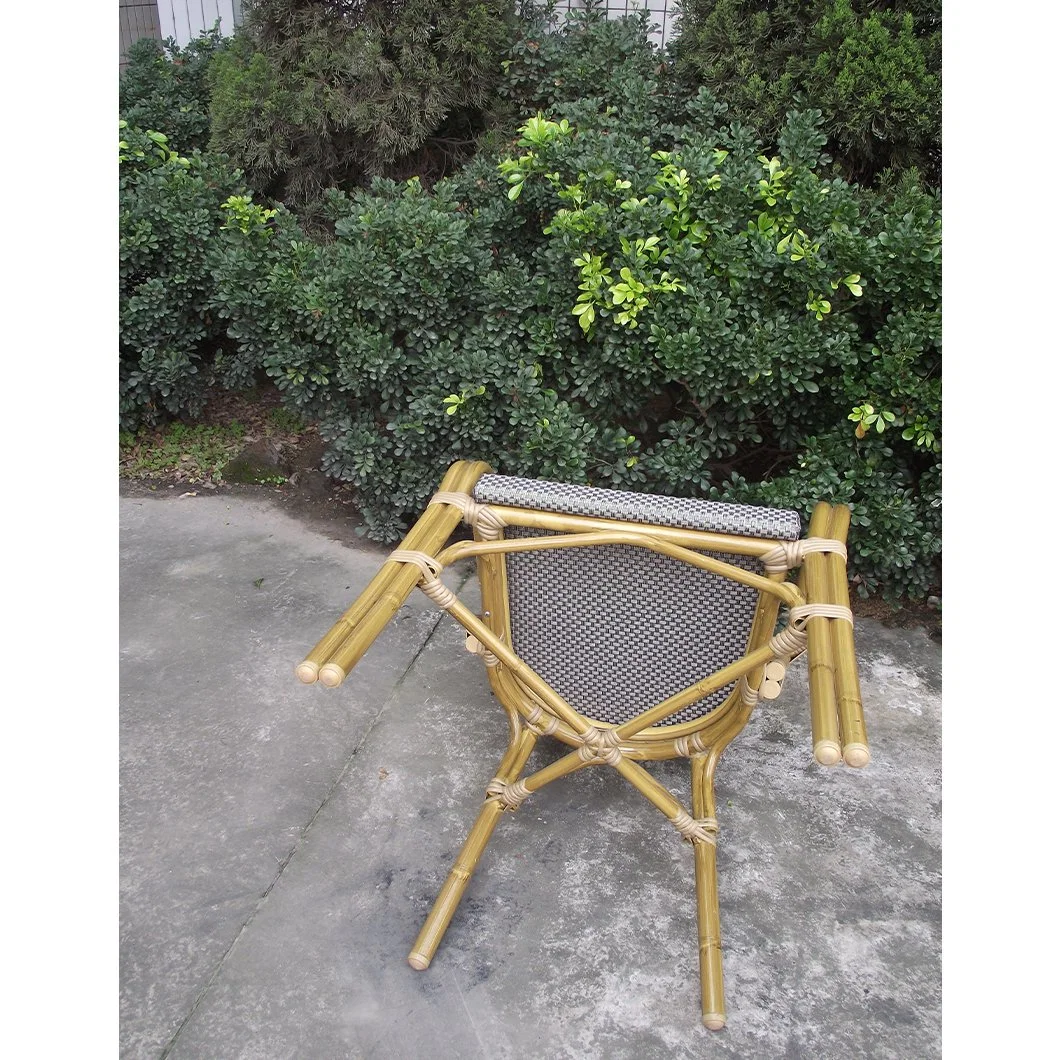 Outdoor Furniture Public Use Cafe Chair Patio Furniture Bamboo Like Rattan Dining Chair