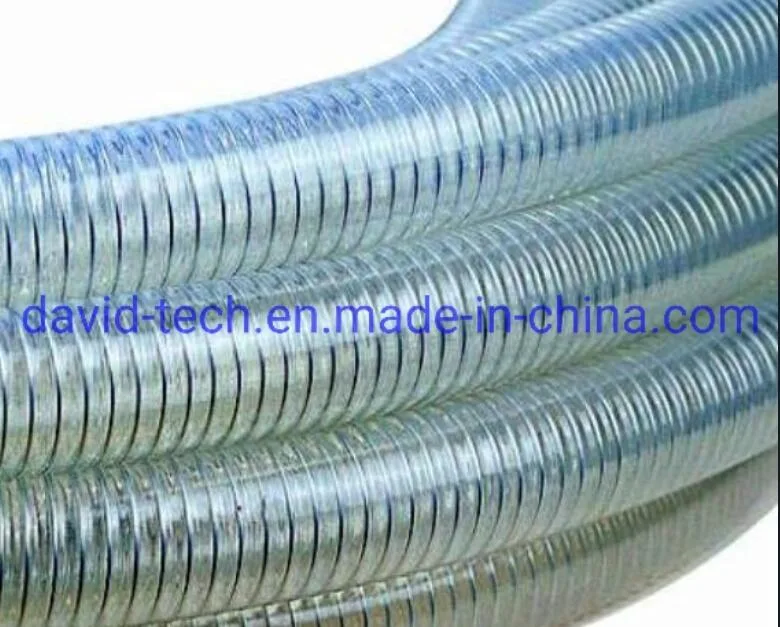 PVC Qingdao Transparent Helix Spiral Steel Wire Reinforced Water Delivery Flexible Pipe Hose Tube