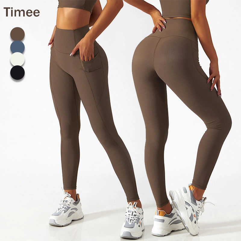 Pantalon de sport à taille haute et leggings de gym élastiques pour femmes, idéaux pour l'exercice des fesses et la remise en forme.