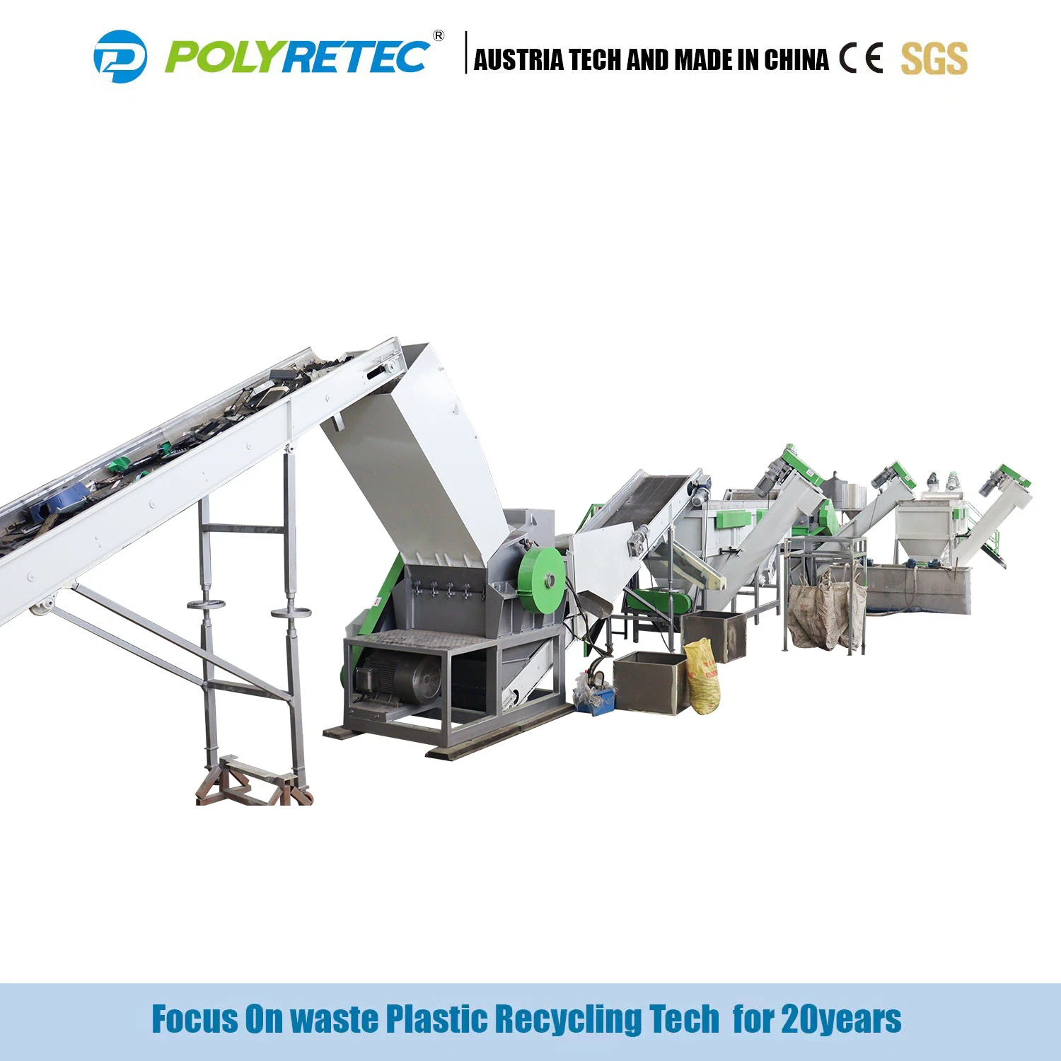 500 Kg/H - 3000 Kg/H Plastic ABS/PS/Household Appliance TV Shell Crushing Washing Recycling Equipment