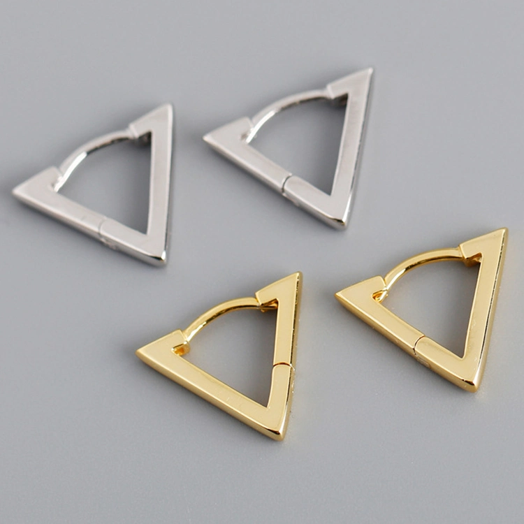 Rhodium Fashion Design Triangle Ring Accessories 925 Sterling Silver Earrings