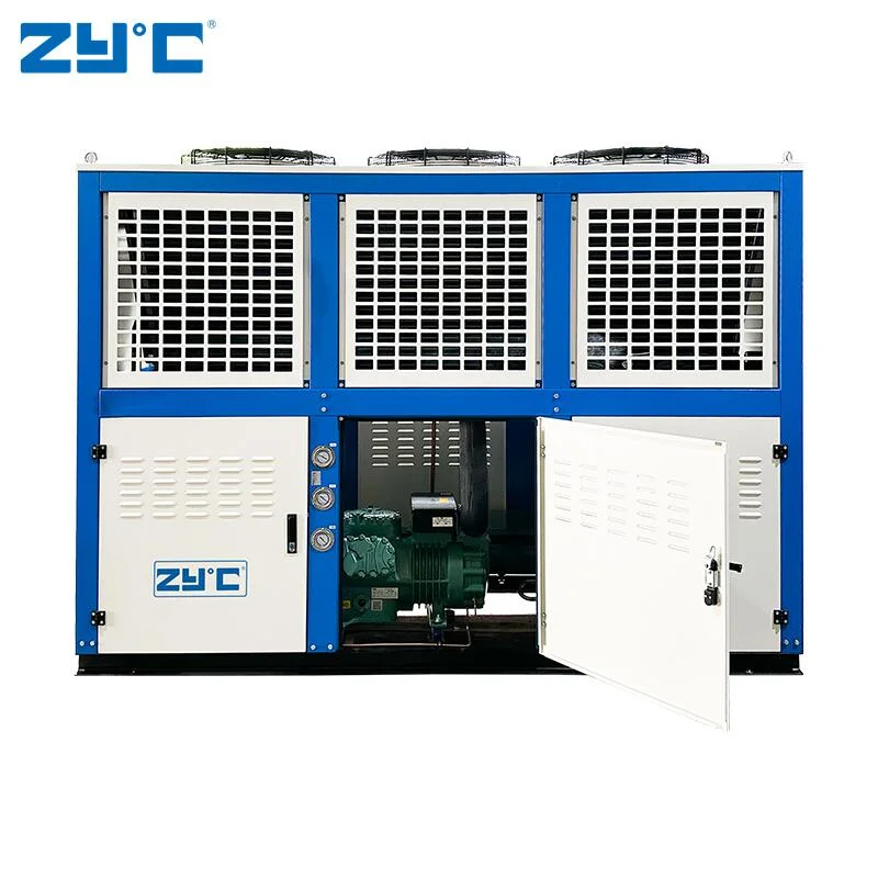 Zyc 30HP tipo caixa Ar arrefecido Semi-hermético compressor de refrigeração por condensação Unidade para a sala de armazenamento a frio de refrigeração