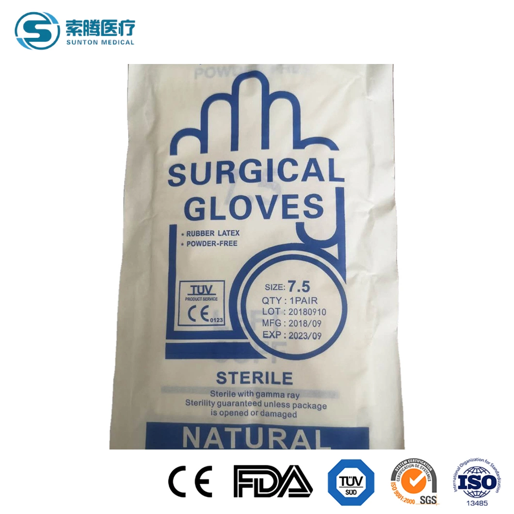 Sunton Large Powder Free Surgical Gloves China CE Quality Certification Sterile Surgical Gloves Factory Cheap Latex Gloves Sample Available Latex Gloves