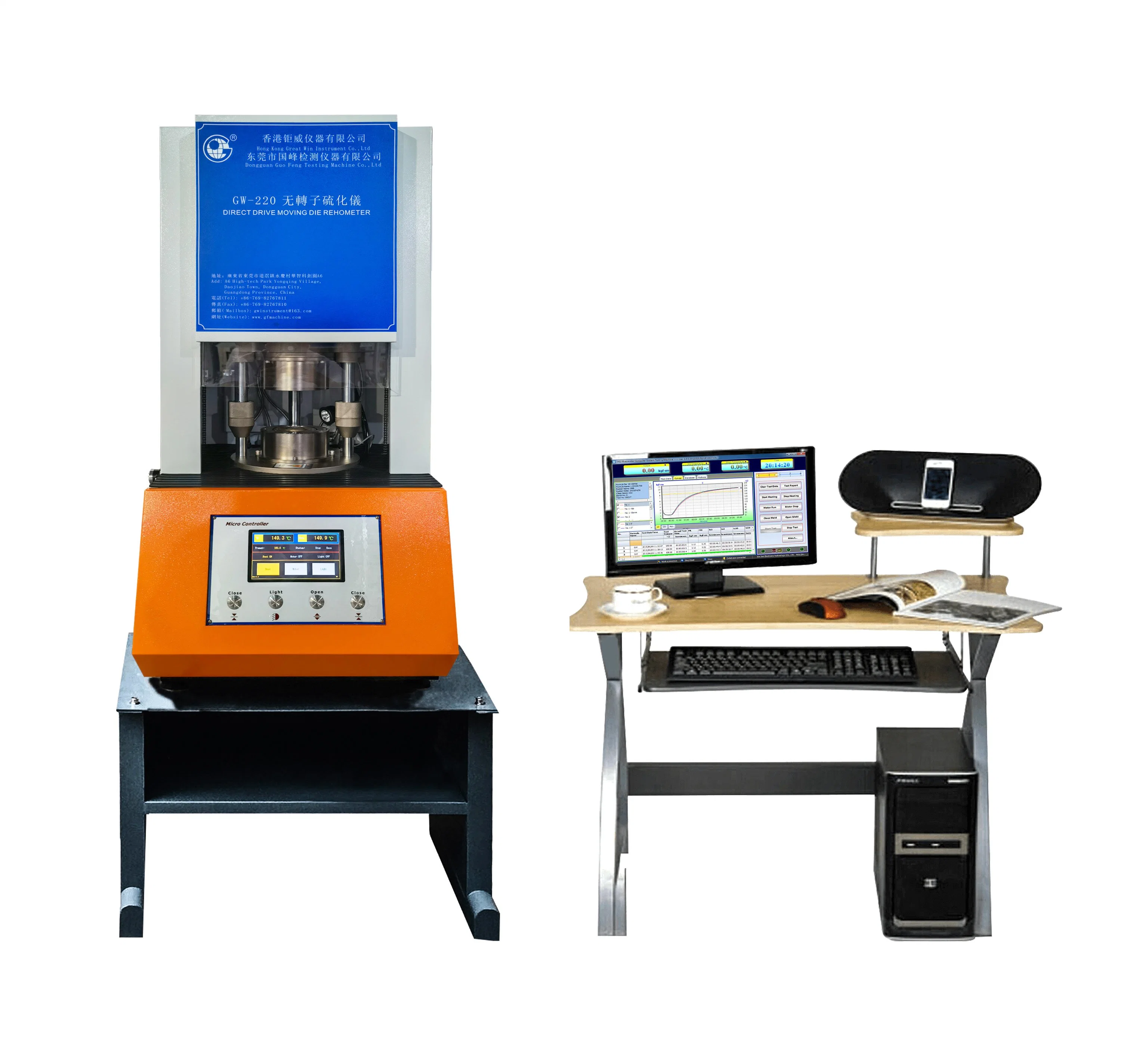 Sistema Servo de computador máquina de ensaio de borracha no rotor etro Vulkameter vulcanização da borracha Eléctrico Pressione Machine (GW-220)