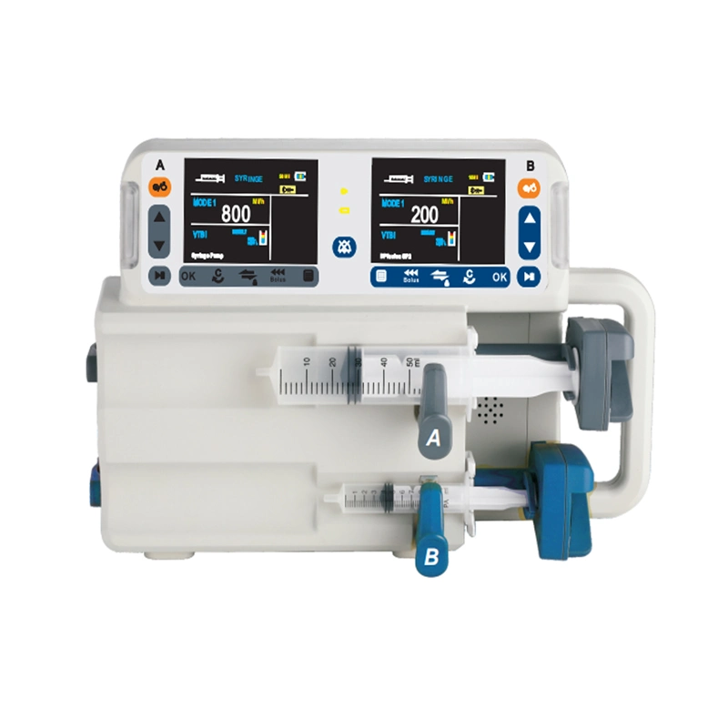 Cheap Price Medical Dual Syringe Pump with Double Channels for Hospital