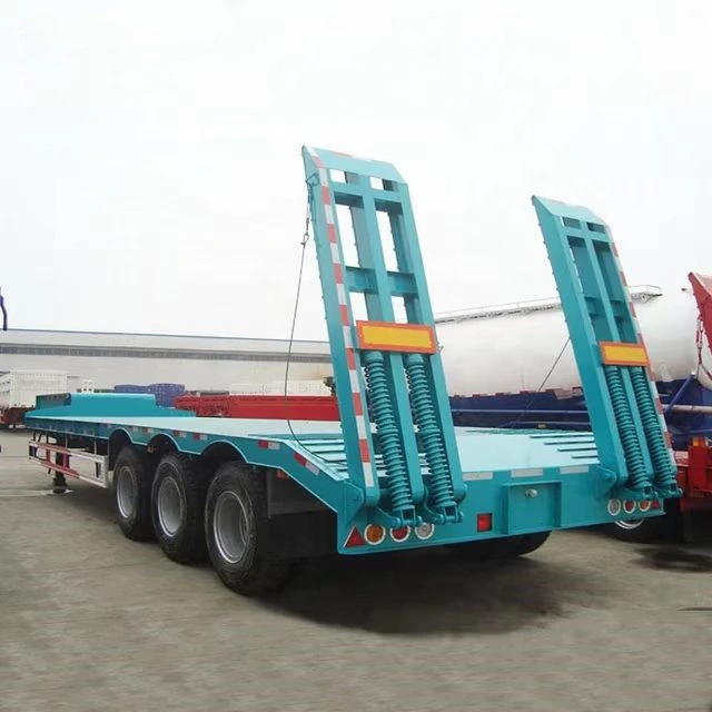 60ton 80ton 100ton Heavy Duty Low Flatbed Semi Trailer Large Cargo Transport Trailer Bridge Dedicated Vehicle