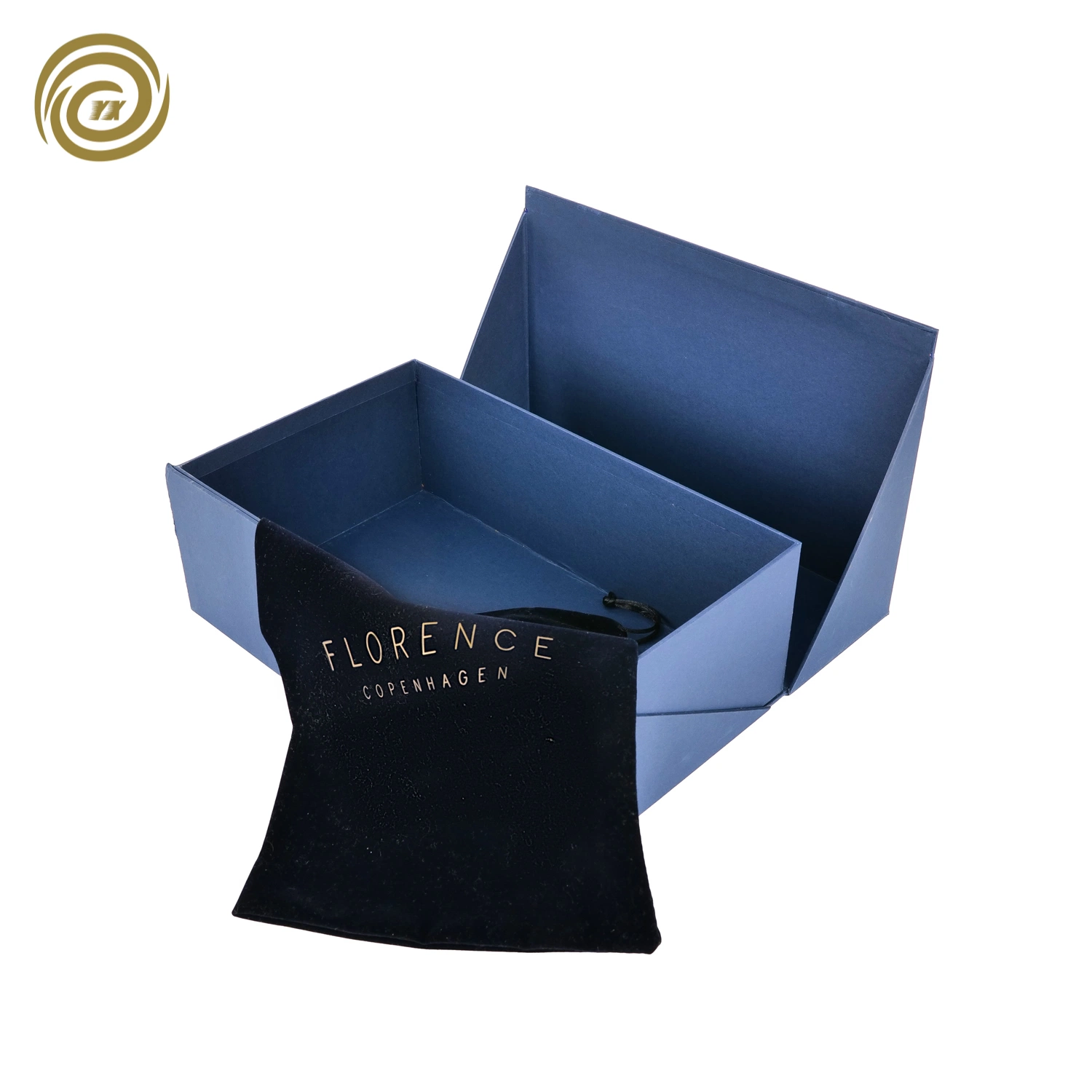 Blue Magnet Close Shoe Box Gift Box with Velvet Bag Packaging