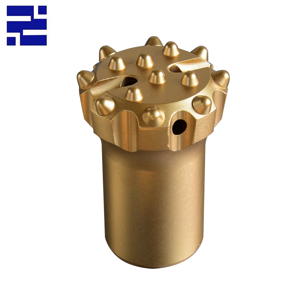 Herramienta de perforación de conexión personalizada T38 64mm Gold Button Bit Rock Drill Bit con dientes de minería de alta resistencia