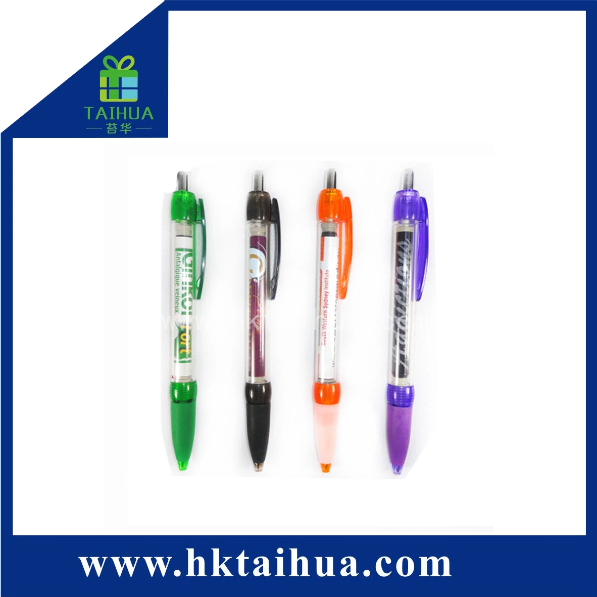 Custom Logo Printed Office Supply Promotion Gift Pen Plastic Banner Pen