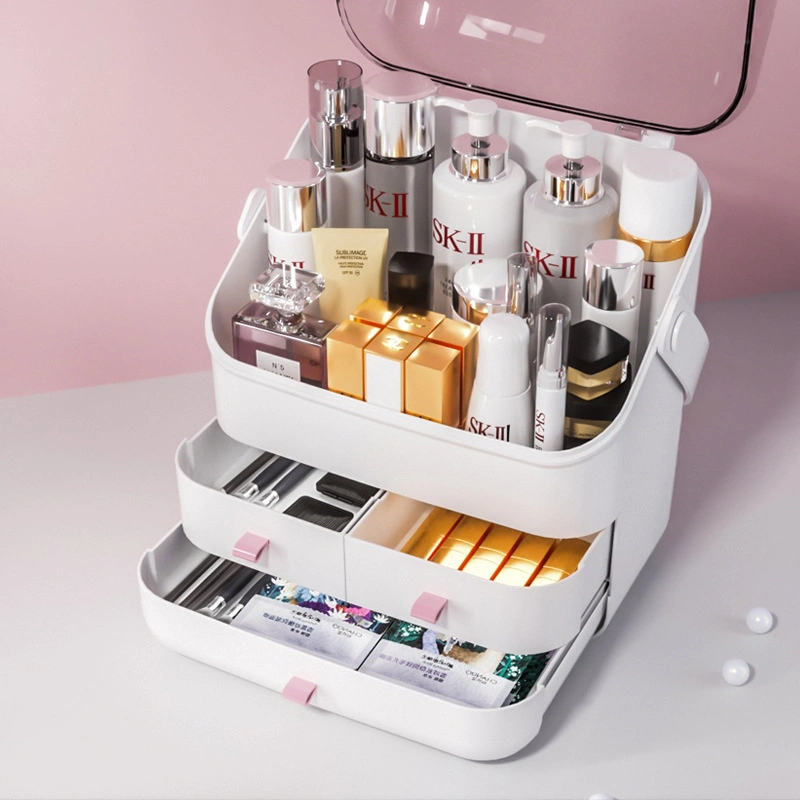 Transparent Makeup Dressing Box Portable Drawer Divider Storage Box