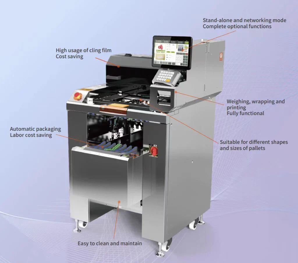 Superior Quality Wrapping Machine Automatic Packing Food Package for Apples, Vegetables Commercial Food Wrapping Machine