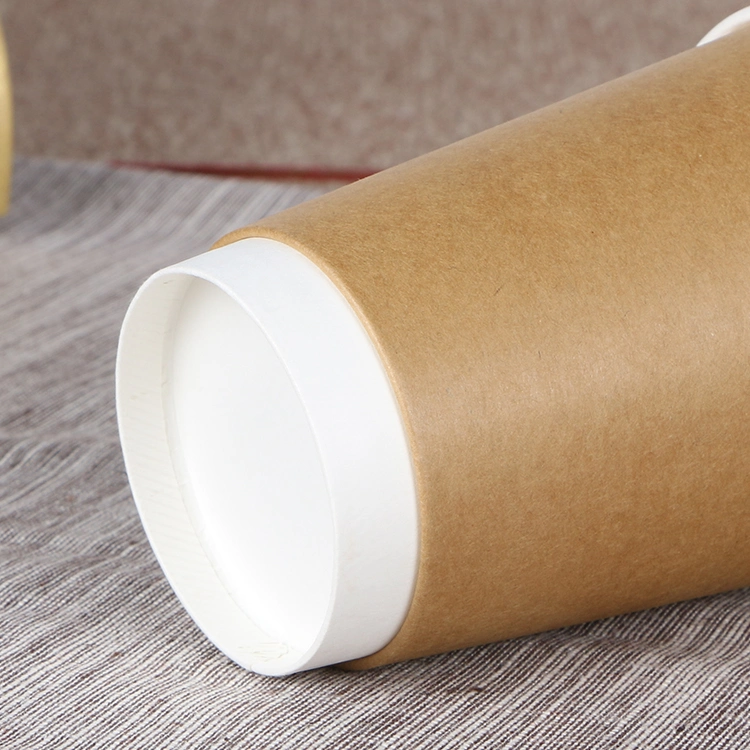 Eco-Friendly Double Wall Paper Coffee Cup with Kraft Paper Outer Layer