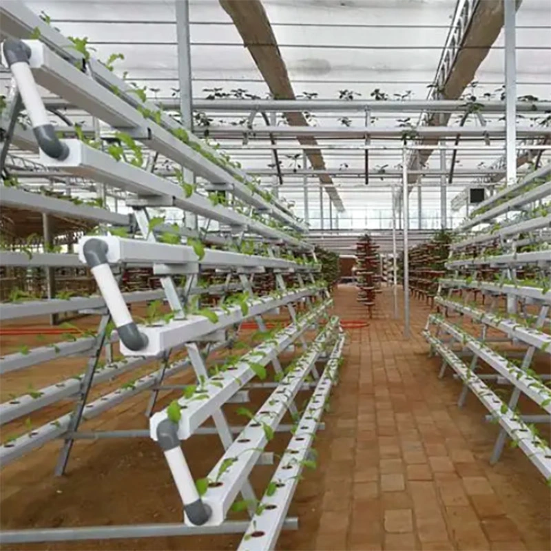 Growing Leafy Vegetables Vertical Farming Nft PVC Tube Planting for Greenhouse Nft Hydroponics System