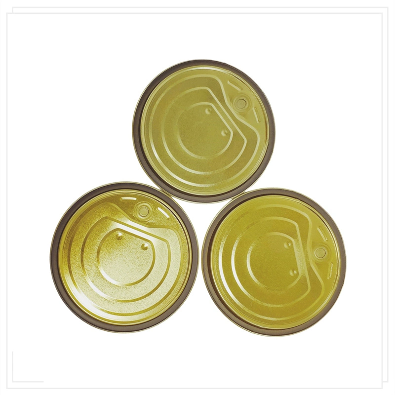 401# 99mm Gold Tinplate Eoe Easy Open Ends for Canned Fish, Beef, Tuna, Seafood Easy Open Tin Lids Sealed Can Lids