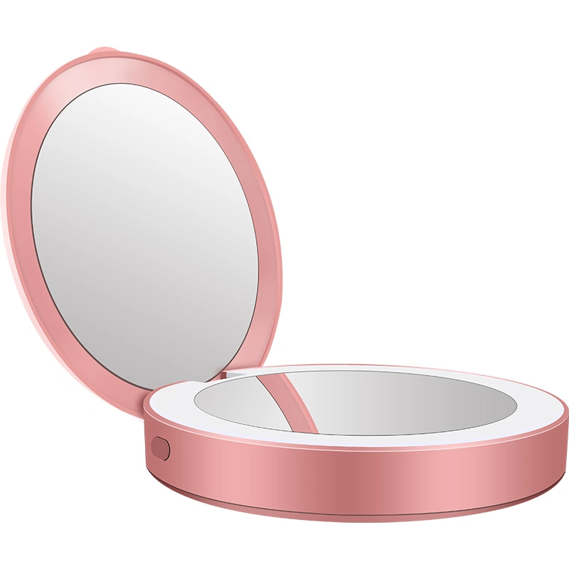 Portable Mini Blank Sublimation Cosmetic Mirror USB charging Double Faced Travel Mirror