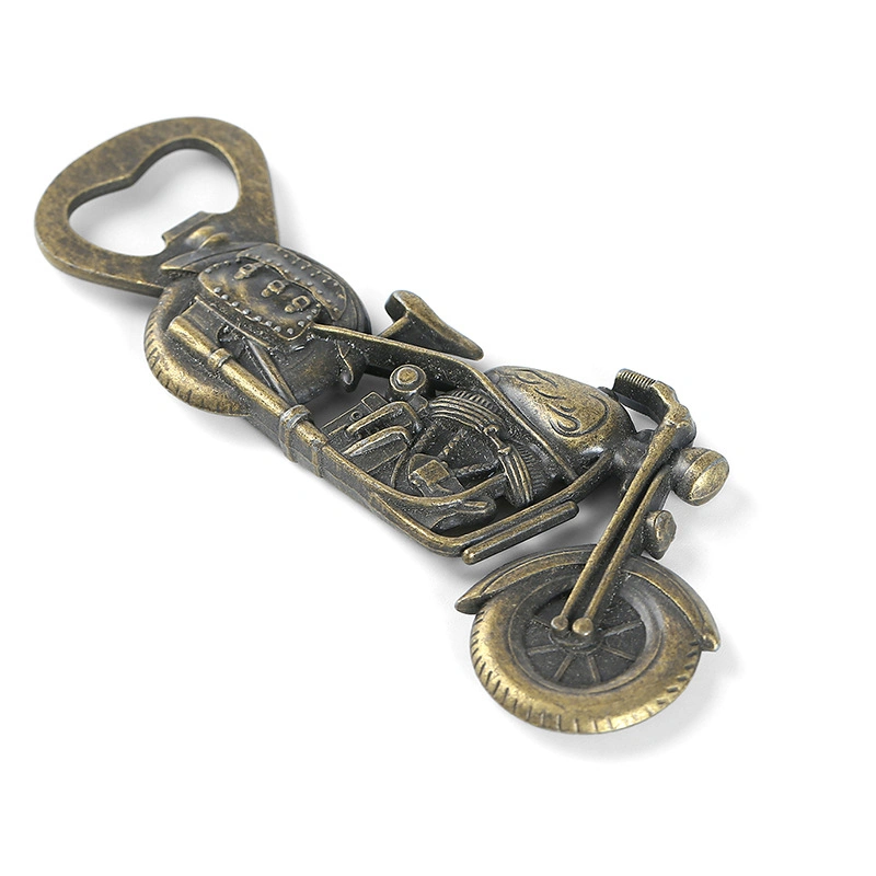 Motocicleta cerveza creativa Corkscrew Zinc aleación duradera Key Chain botella Abridor de surcos