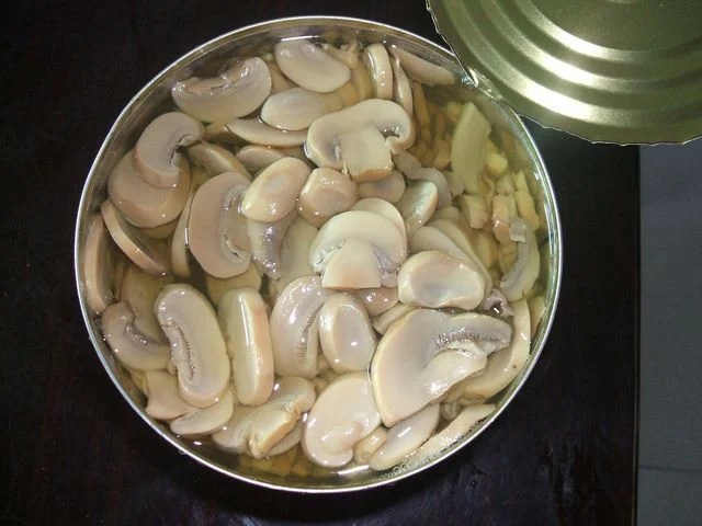 Canned Champignon Mushroom Pieces in Brine in Tins