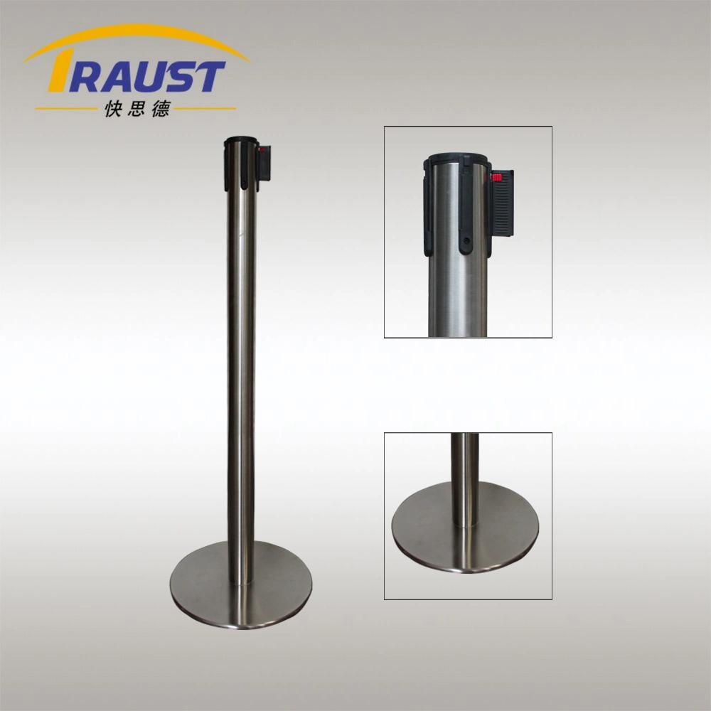 Traust Sale Aluminium 2 Meter Pink Colour Belt Stand Barier Crowd Control Queue Stanchion Post