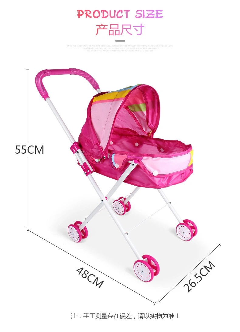 High quality/High cost performance  Kids Sun Shading Trolley Iron Lovely Cheap Baby Doll Stroller Toy