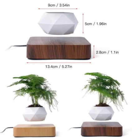 Plastic Magnetic Levitation Planter, Floating Pot, Levitating Air Bonsai Pot Artificial Plant Suspension for Decor Indoor Garden Gift