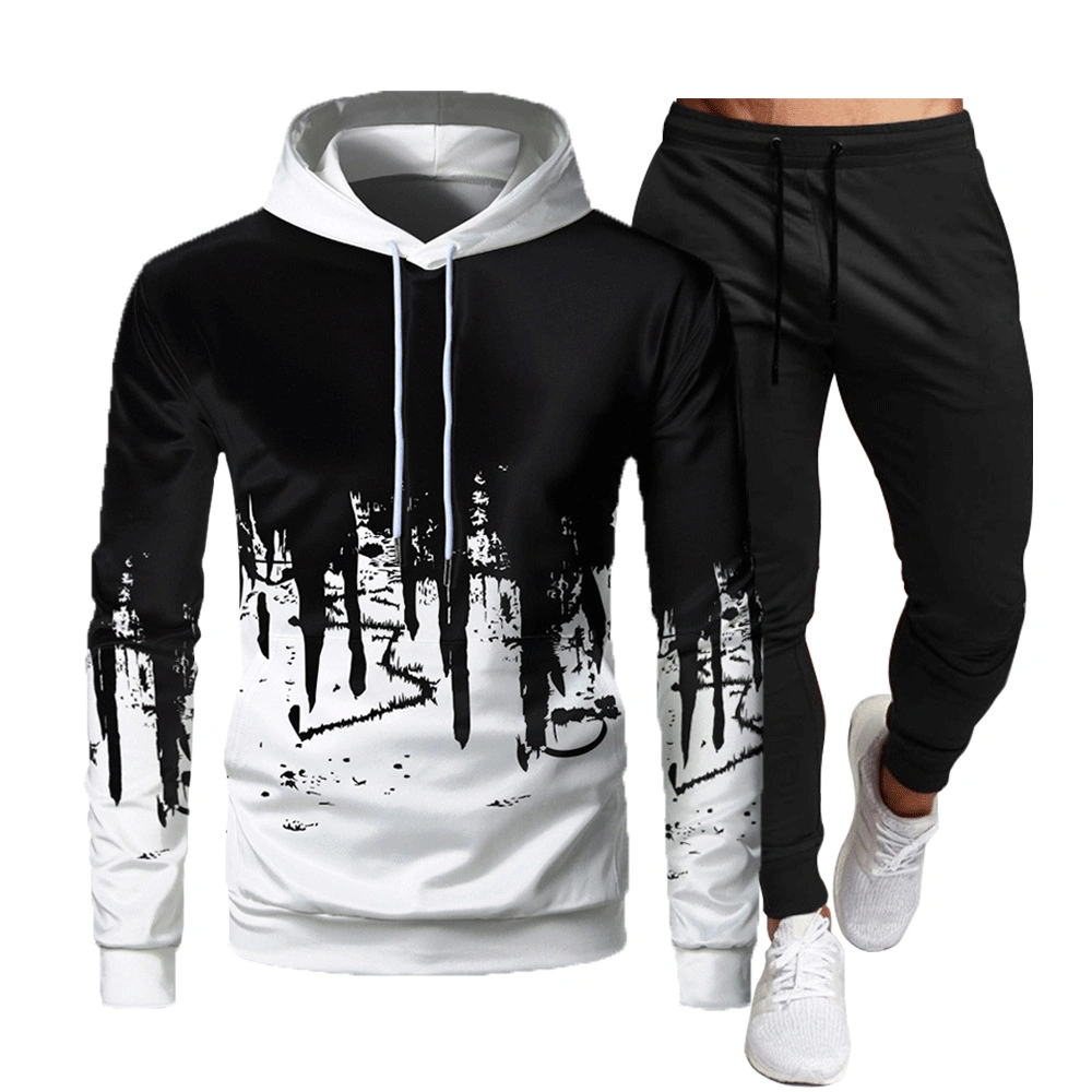 2022 Spring New Solid Sweater Men's Set Long Sleeve