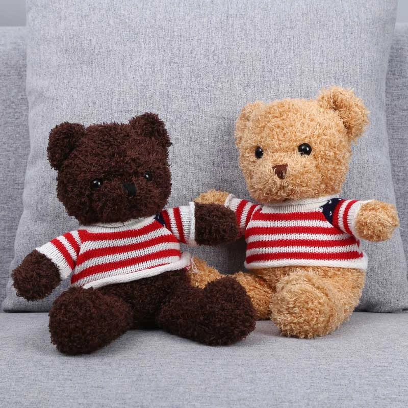 Ruunjoy Teddy Bear with Sweater Stuffed Animals Plush Toys Doll Baby Kids Girlfriends Birthday Gifts