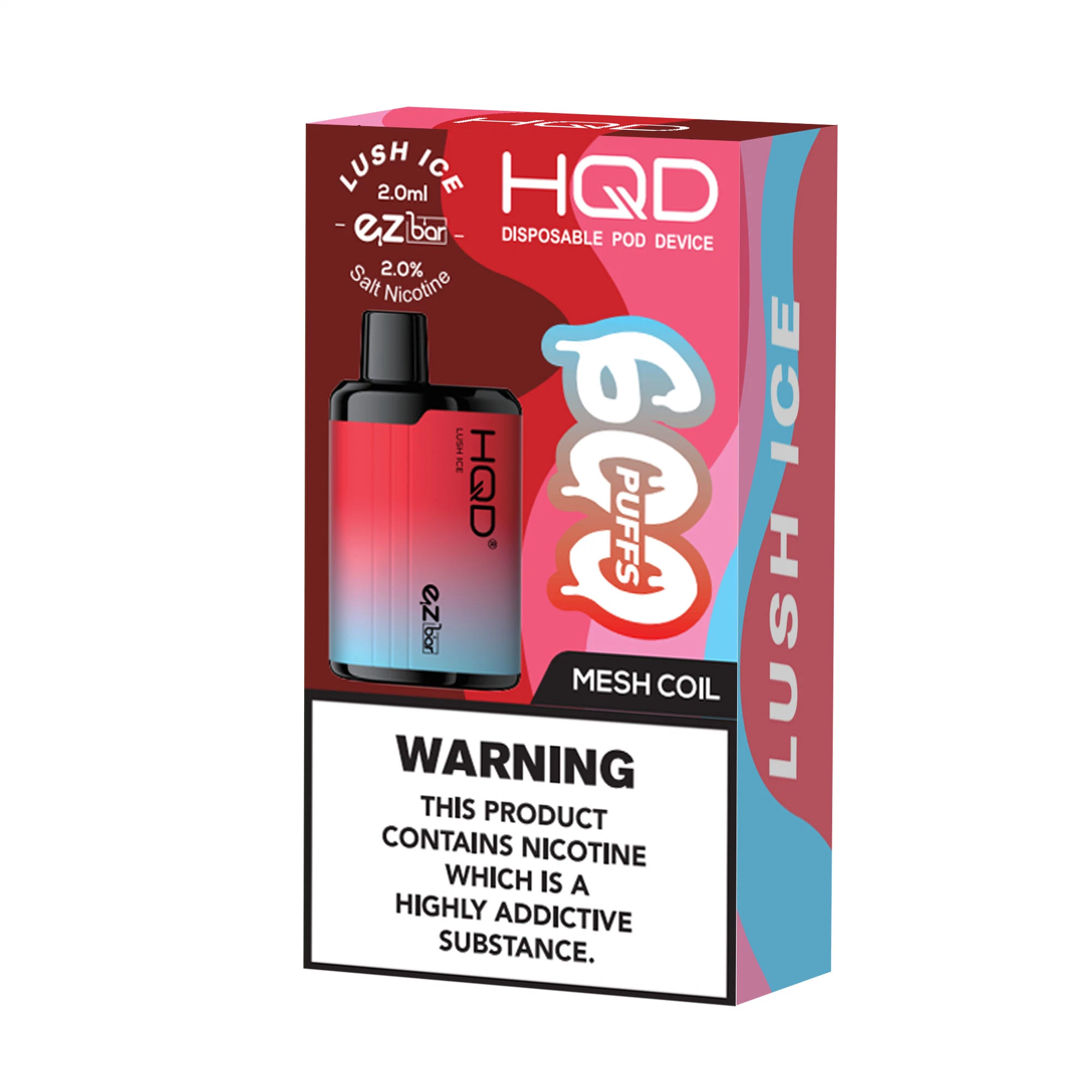 Hqd Tpd 600 Puffs H090 Ez Bar Blue Raspberry Lemon Flavors High quality/High cost performance  Disposable/Chargeable Vape