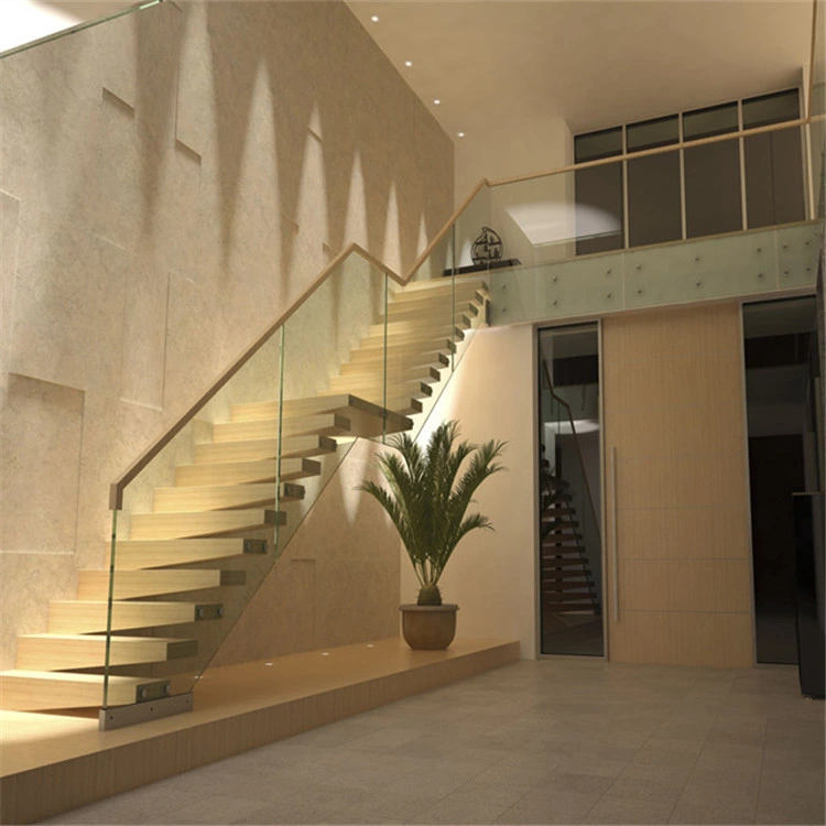 House Stairs Ideas Glass Marble Stair Metal Straight Floating Staircase