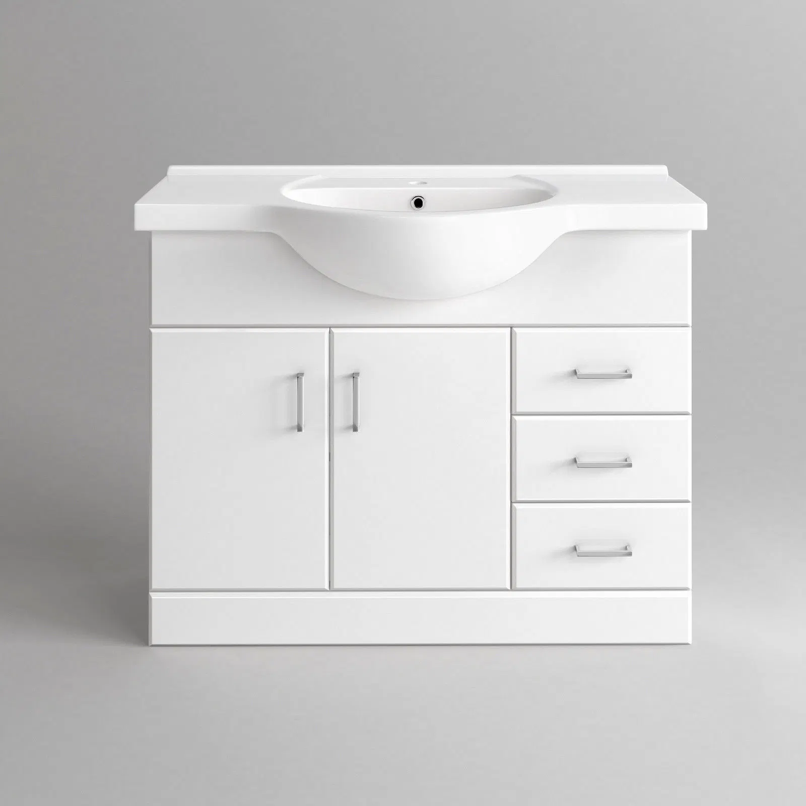 600mm Modern Floor Mounted Ceramic Basin MDF Bathroom Furniture Vanity Cabinet