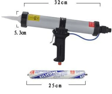 400ml Pneumatic Aluminium Tube Construction Sealant Tool Steel Tube Adhesive Silicone Gun Rotary Caulking Gun