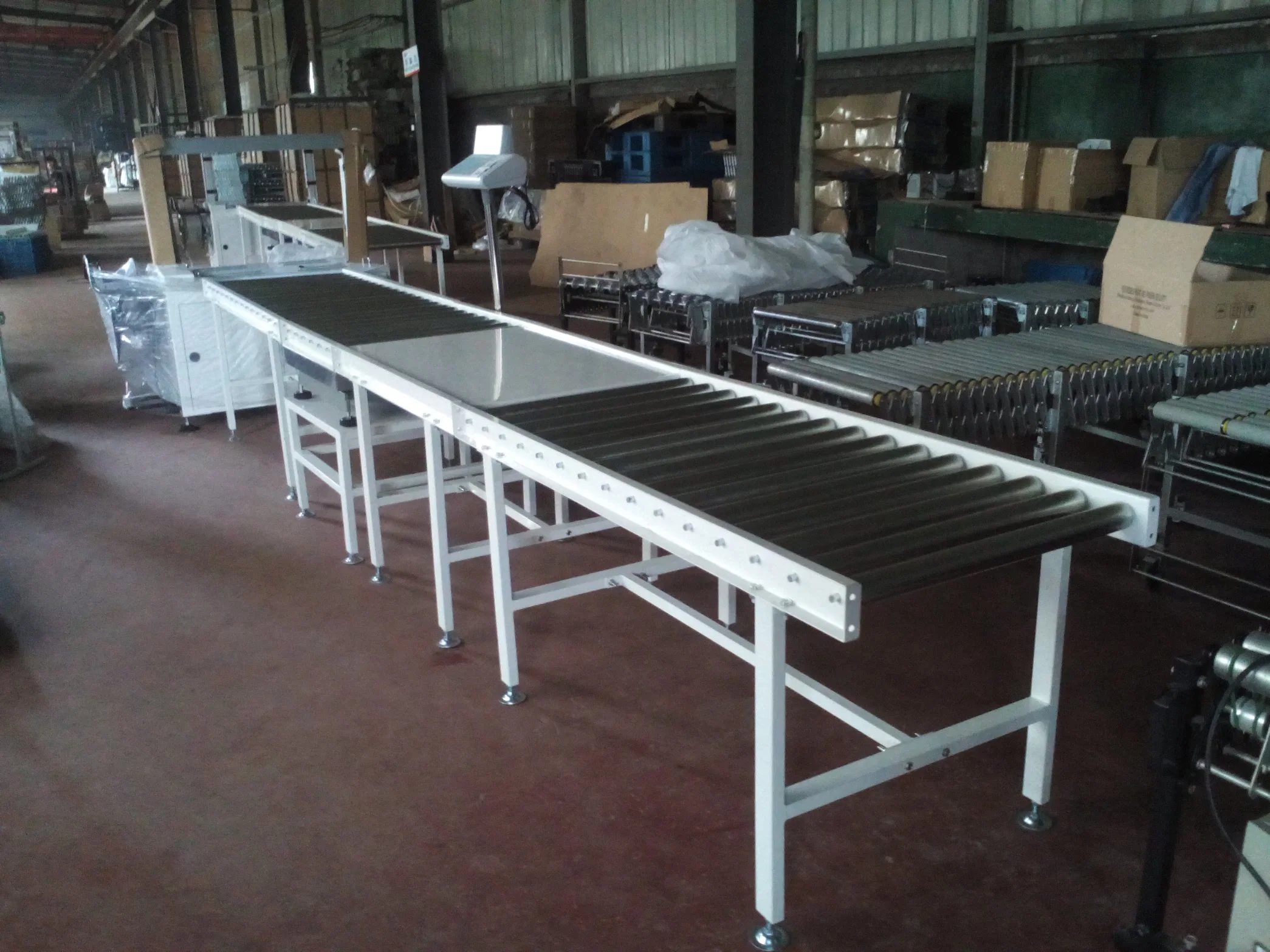 Semi-Automatic Packing Line Roller Conveyor System with Weighing Unit