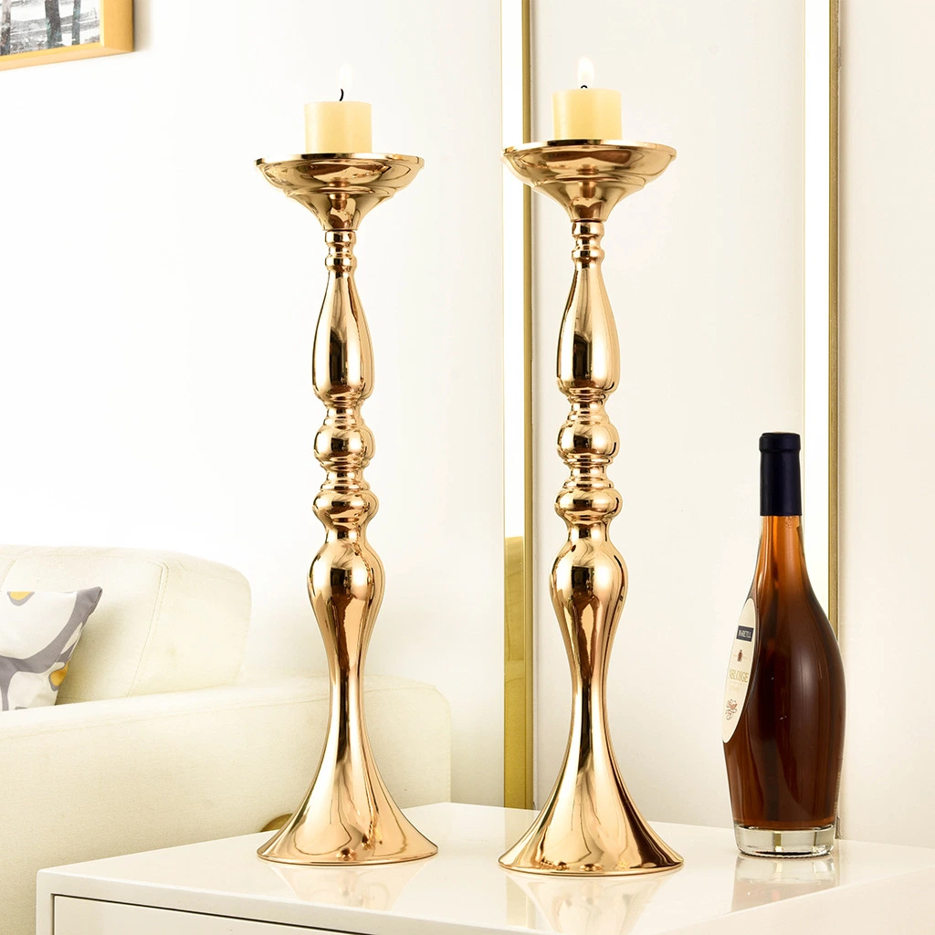 Hurricane Gold Nordic Crystal Candlestick Wed Hanging Metal Decoration Candle Stick Holder