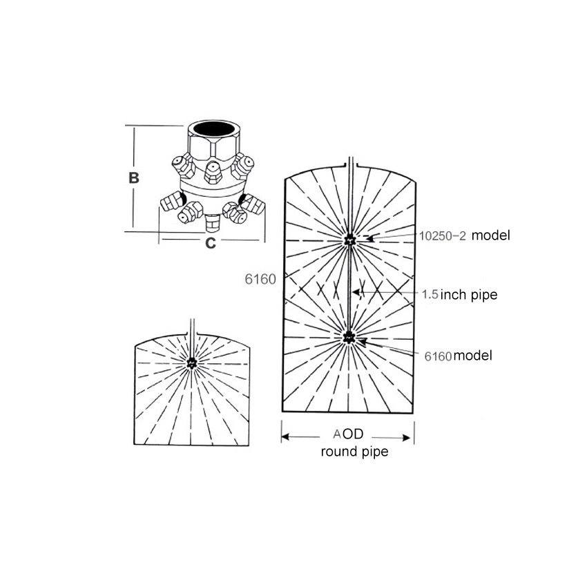 Stainless Steel 360 Degree 1/2 DN15 Cluster Full Cone Tip CIP Tank Washing Cleaning Spray Nozzle