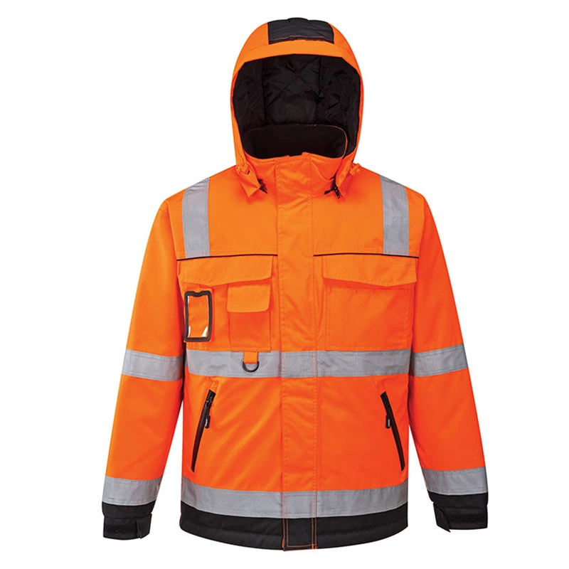 La norma EN20471 OEM Standard Abrigos Ropa de trabajo Mens Parka Chaqueta Reflectivce seguridad