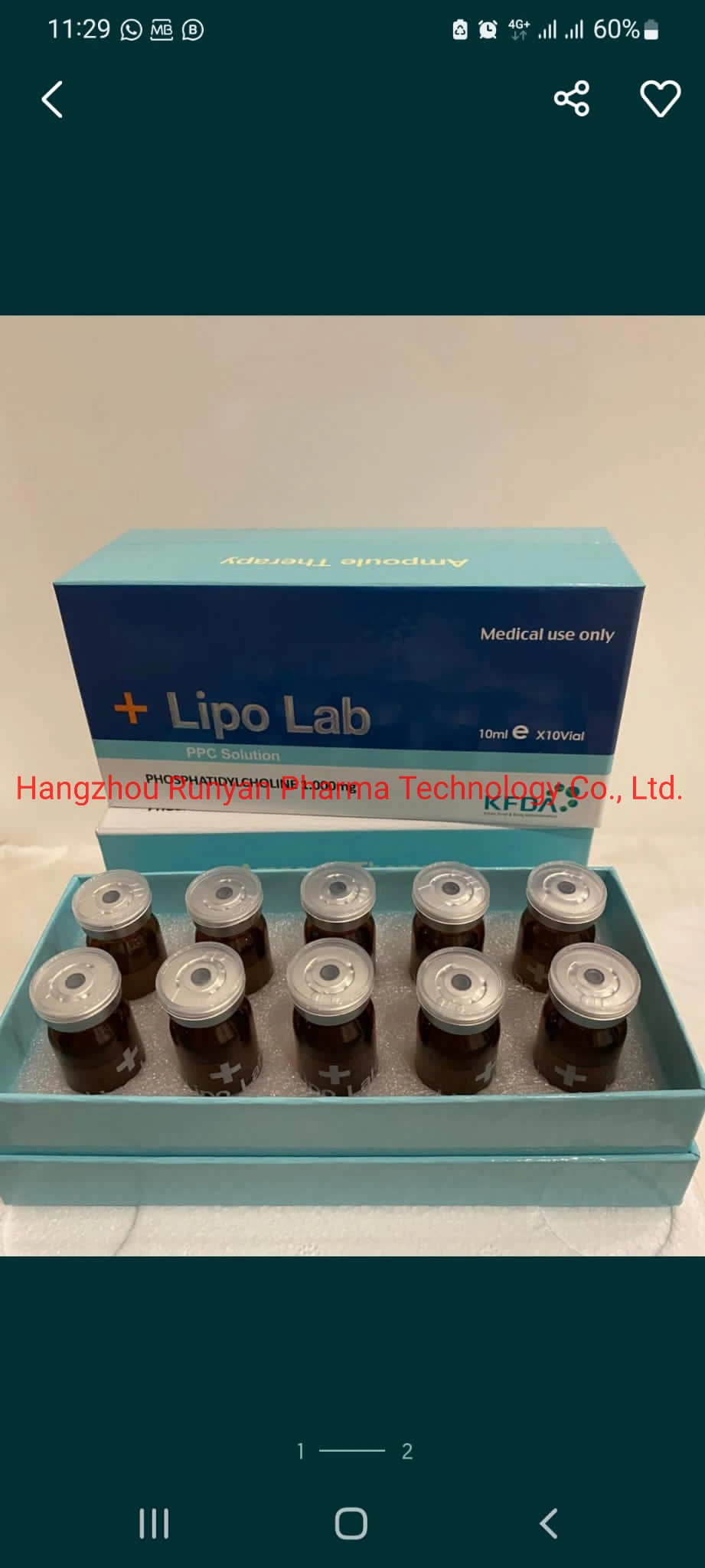 Lipo Lab Lipolitic Liposis Solution 10ml solución PPC disolución de grasa Para pérdida de peso inyección de adelgazamiento Mesoterapia Kybella