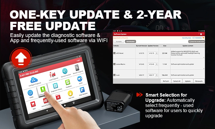 Original 2 anos do lançamento da atualização gratuita X431 Prós V1.0 X 431 Vpro X-431 PRO X431PRO carro OBD2 Auto-diagnóstico Escaner Ferramentas do Scanner