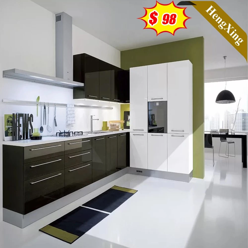 Custom North American L Shaped Modular Modern Home Furniture Lacquer Small Kitchen Designs