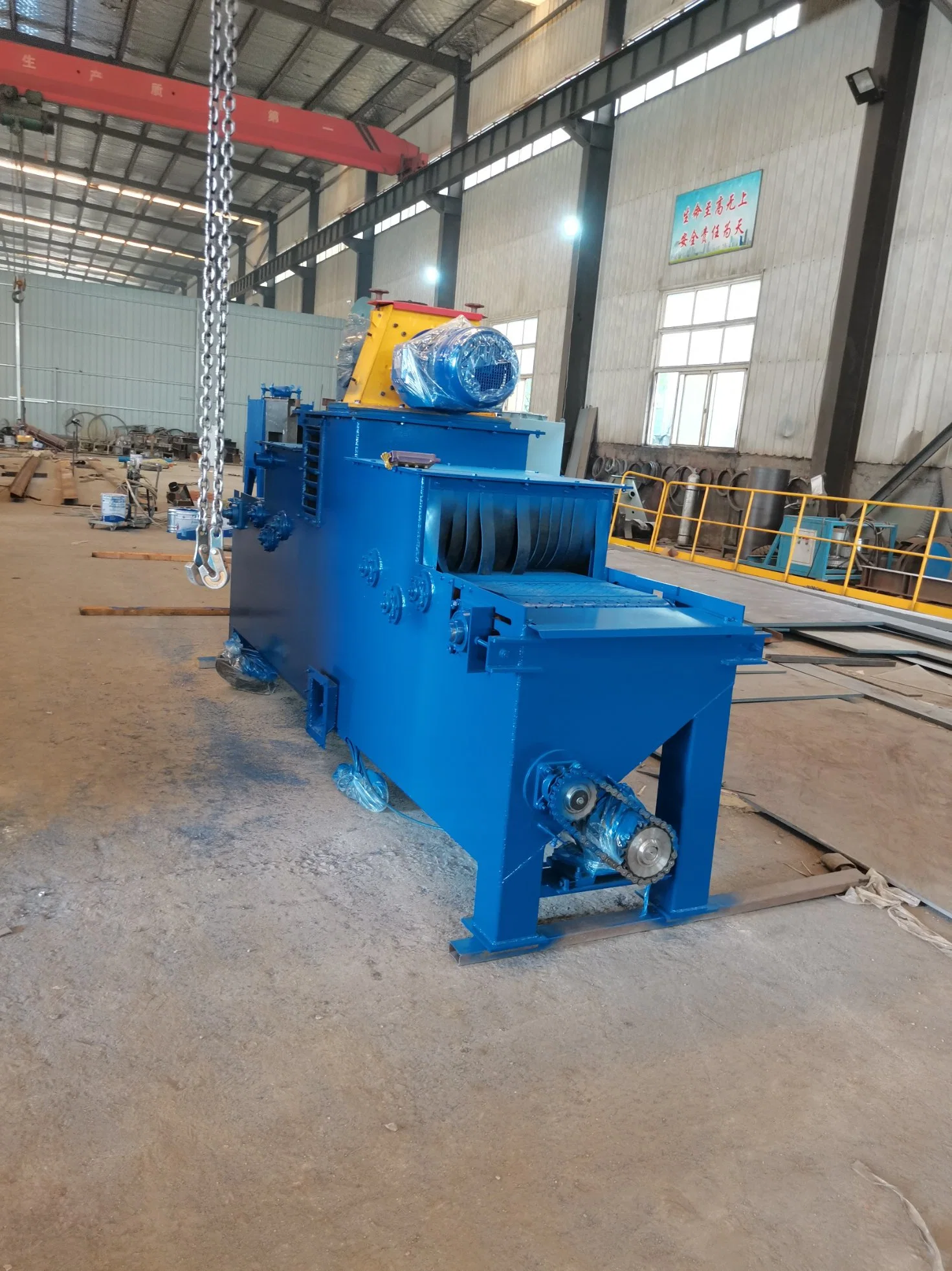 Rubber Belt Shot Blasting Machine for Aluminum Profile Surface Cleaning Abrator