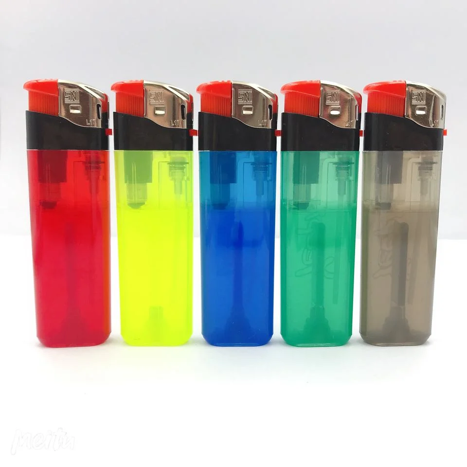 Colorful Plastic Cigarette Box with Lighter Refillable Electric Gas Lighter