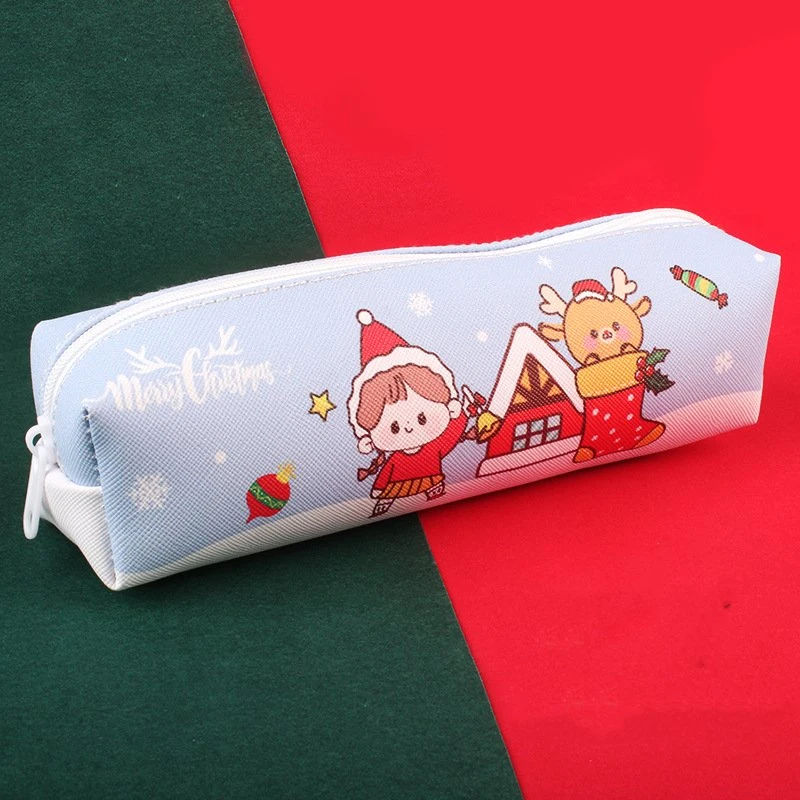 Simples alunos de grande capacidade giros ins Crianças lápis Stationery Bag Saco de Natal para lápis de Natal