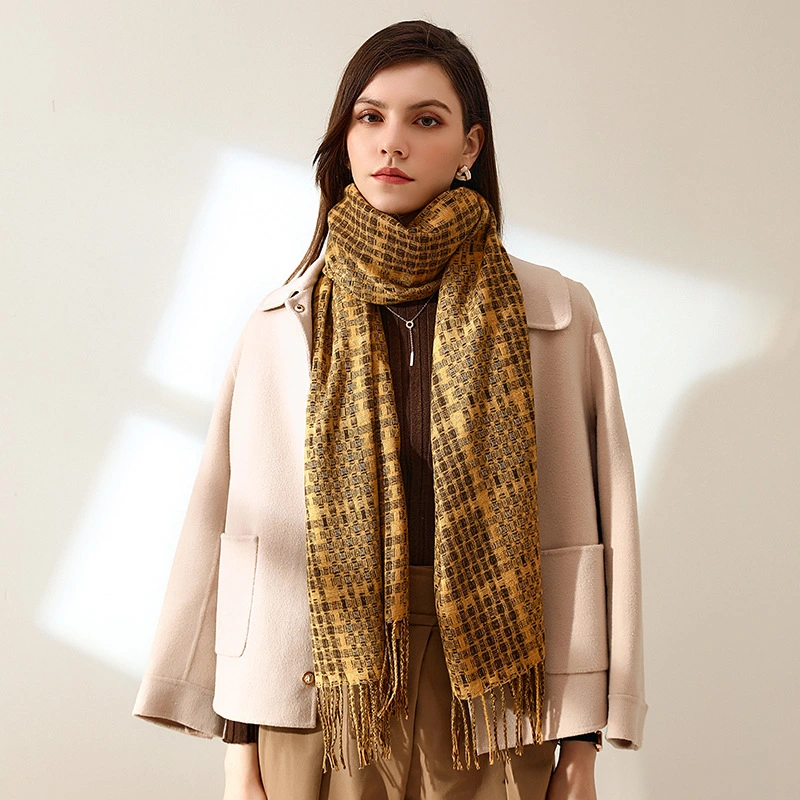 Cachecol de inverno com estampado em caxemira japonês Lady Scarf