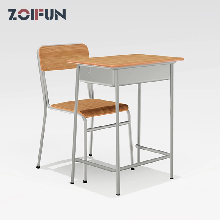 Classroom University School Wooden Metal Student Simple Cheap Classic Table and Chair Furniture Sets