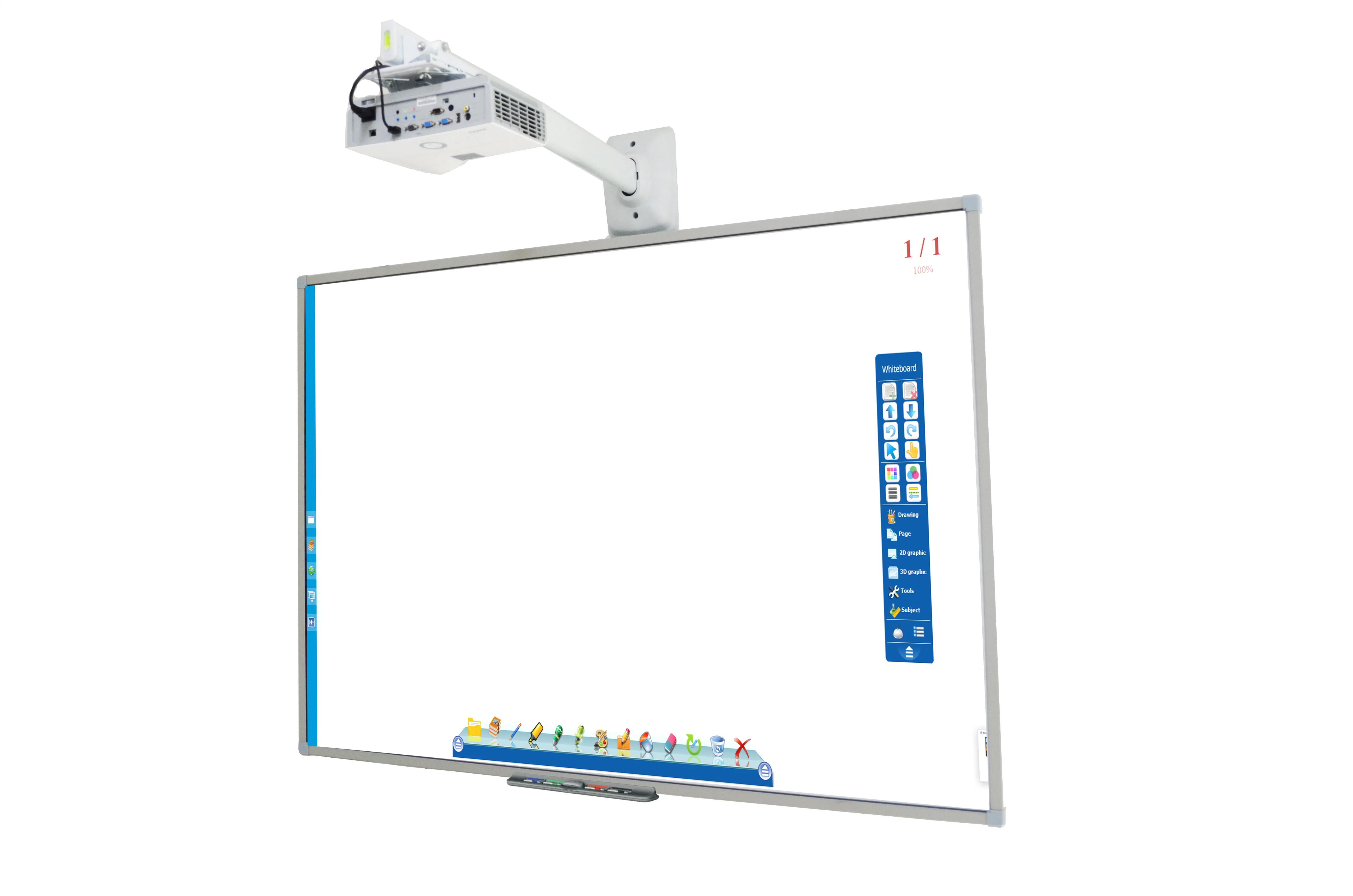 High Quality Teaching Equipment USB Infrared Touch Electronic Interactive Smart Board with Projector