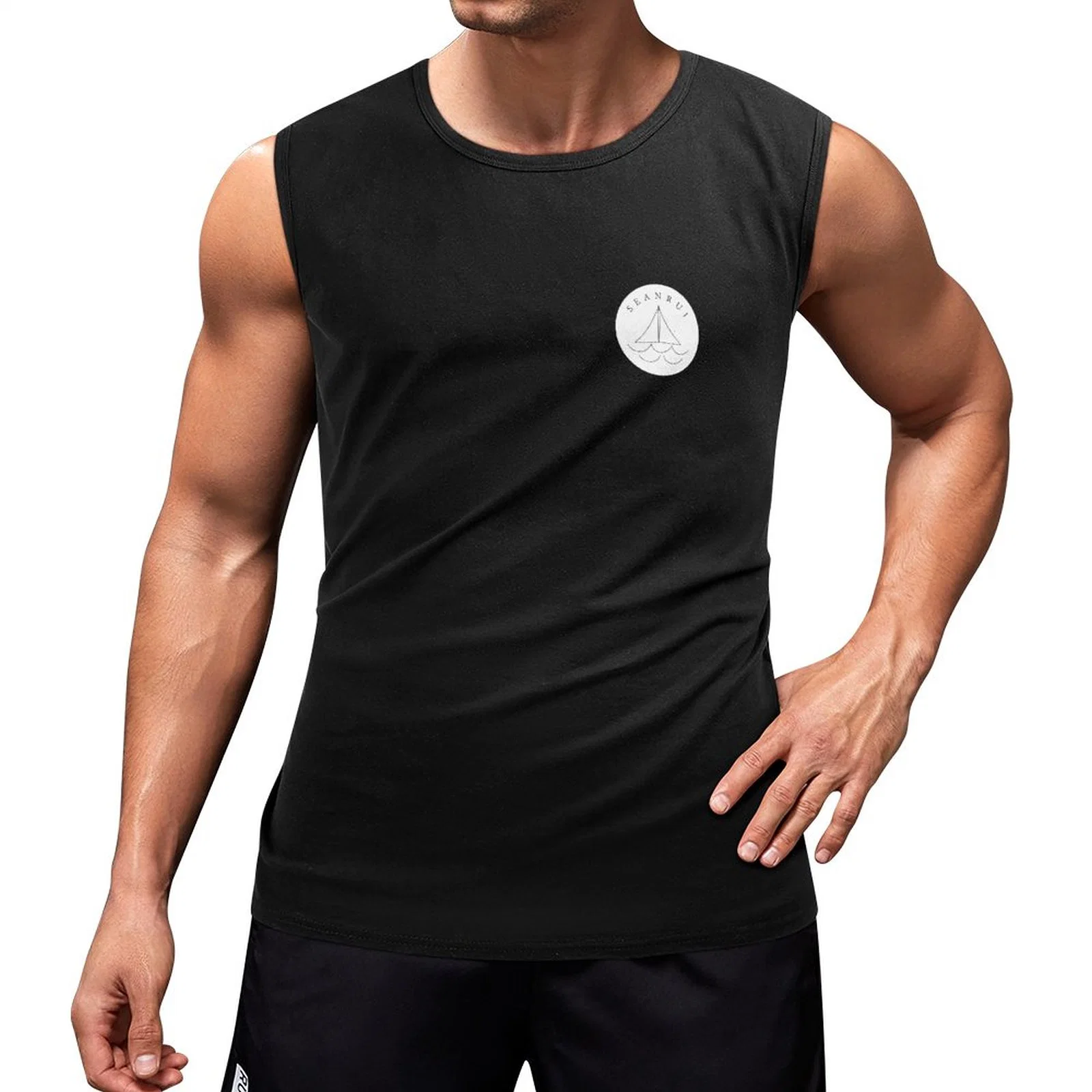 100% Cotton Gym Breathable Ribbed Absorb Sweat Wife Beater Men's Tank Tops