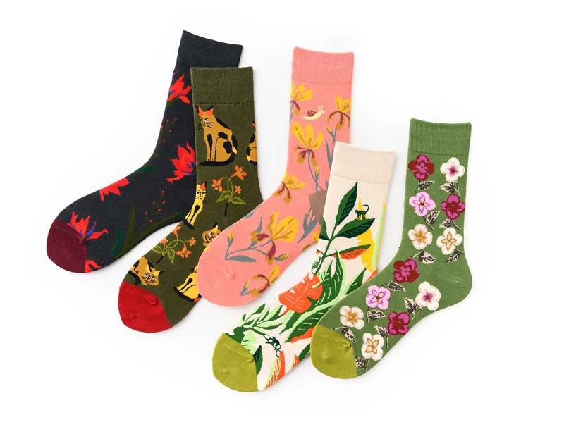 Print Custom Cartoon Cotton Unisex Women Men Socks