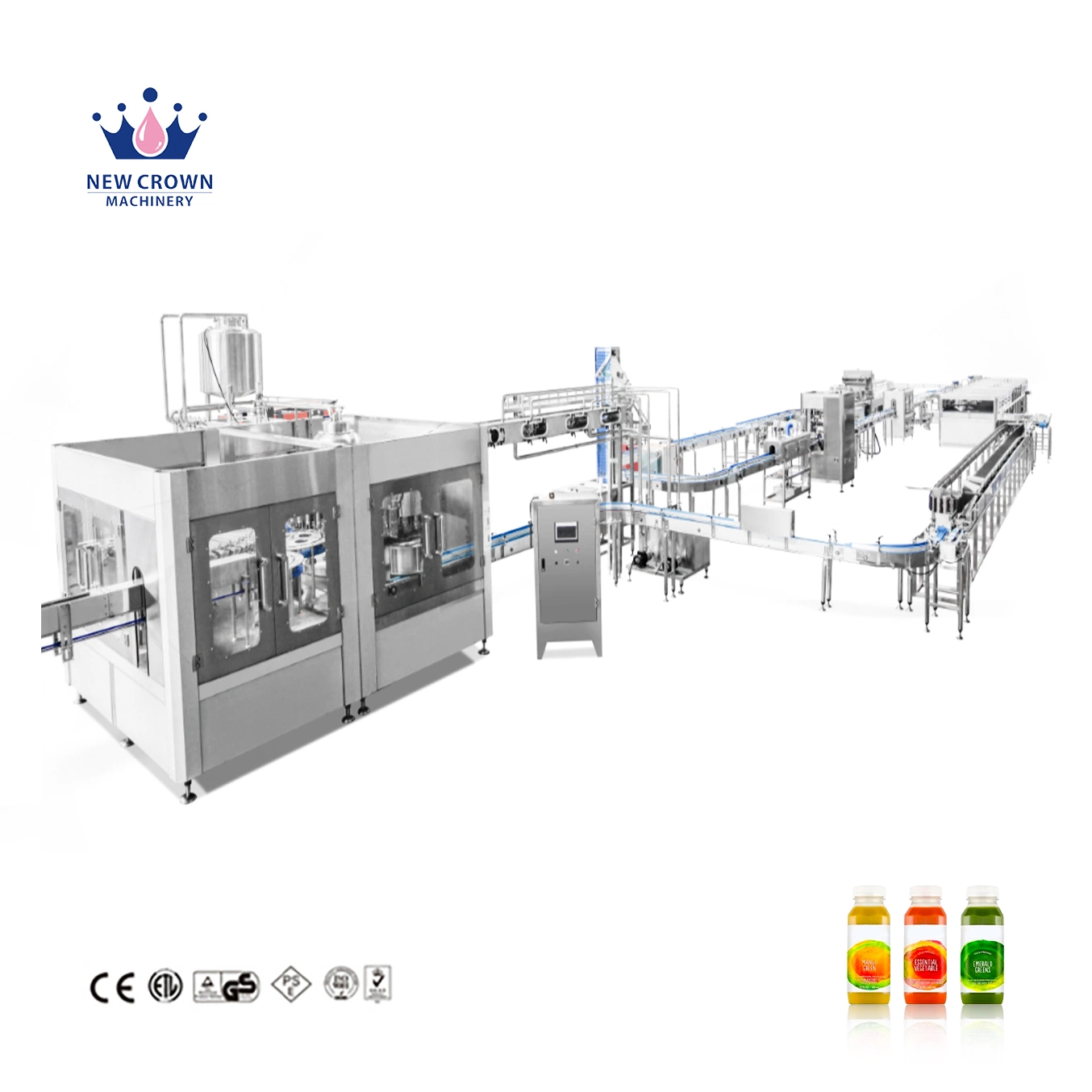 Complete Turnkey High Speed Automatic Fruit Hot Juice Production Line Pet Plastic Bottle Bottling Beverage Liquid Filling Packing Package Machine