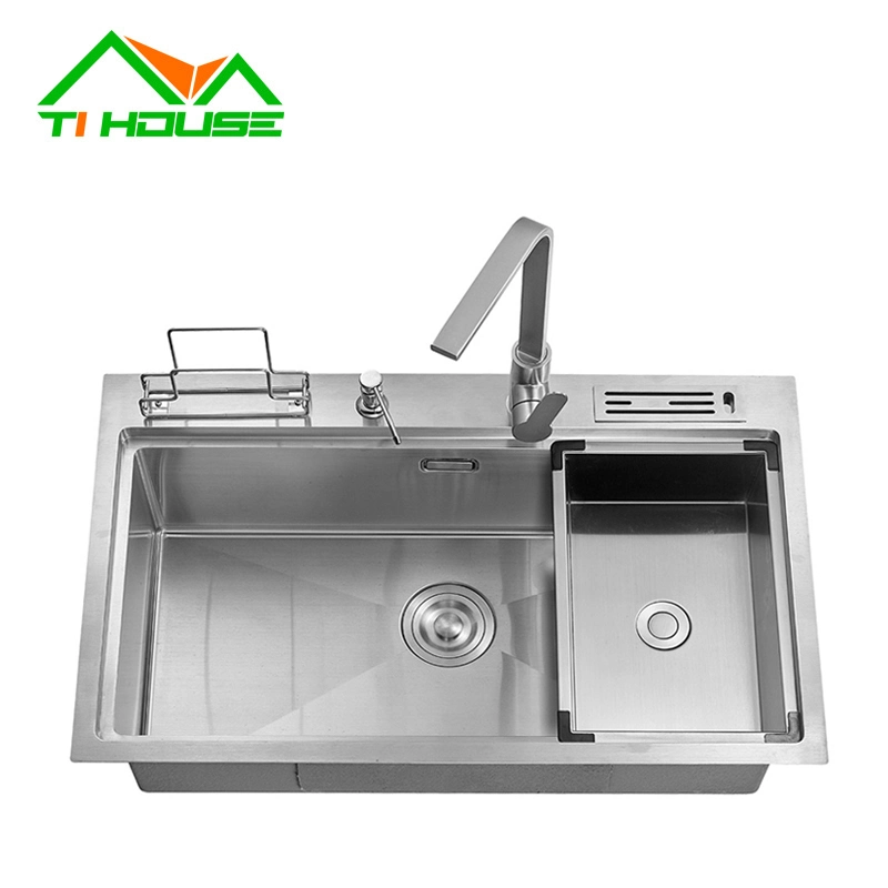 Kitchen Island with Sink and Dish Washer and Seating Double Basin Stainless Steel Sink